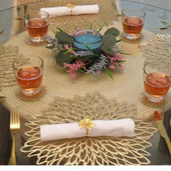 Brand New The Eclectic Home 24 Piece Placemat, Coaster, Napkin & Napkin Ring Set - Picture 6 of 13